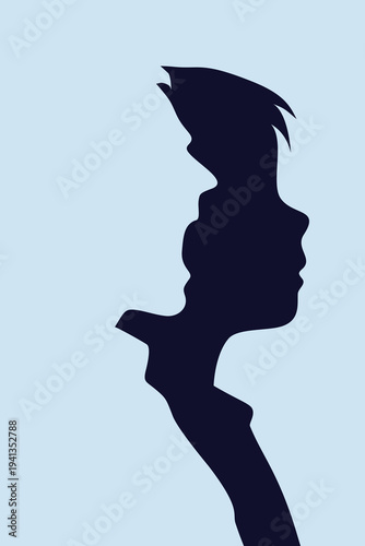 Shouting Father Looms Over Scared Child Silhouette: Dysfunctional Family Trauma, Noise
