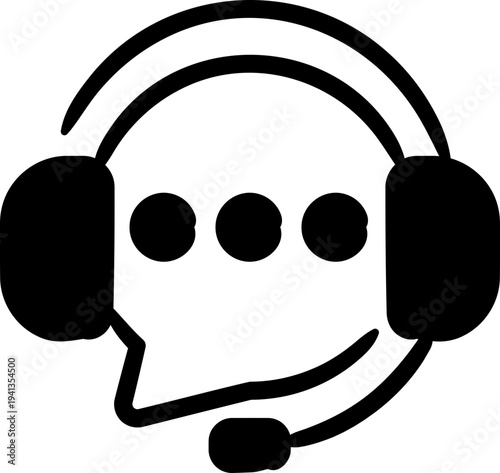 Information icon set silhouette. Customer support, help desk, and call center symbols. Question mark and operator headset vector graphics for web and contact us page.