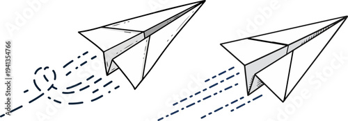 Paper airplane vector set illustration.eps