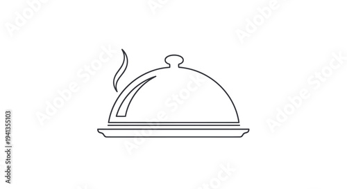 Simple Line Drawing of Serving Dome.