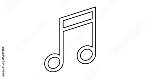 Single Black Eighth Note Music Symbol.