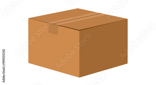 Brown Cardboard Box Closed and Sealed.