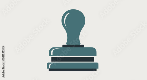 Rubber Stamp Icon on White Background.