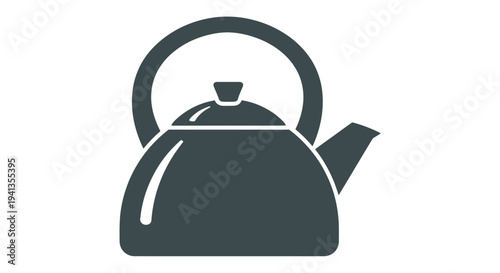 Dark Grey Kettle Icon Simple Design.