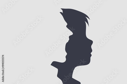 Shouting Father Looms Over Scared Child Silhouette: Dysfunctional Family Trauma, Noise