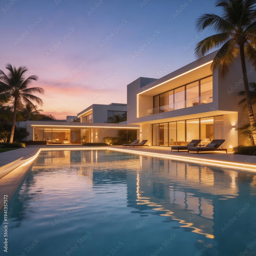Fototapeta premium swimming pool at night