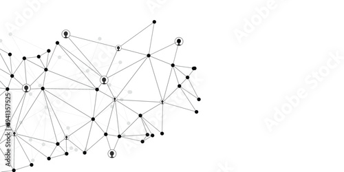 Abstract digital network connection with dots and lines vector illustration