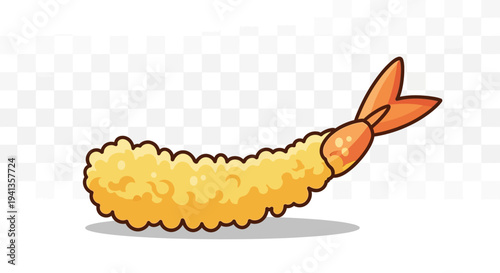 Crispy Golden Shrimp Tempura Isolated on Transparent Background