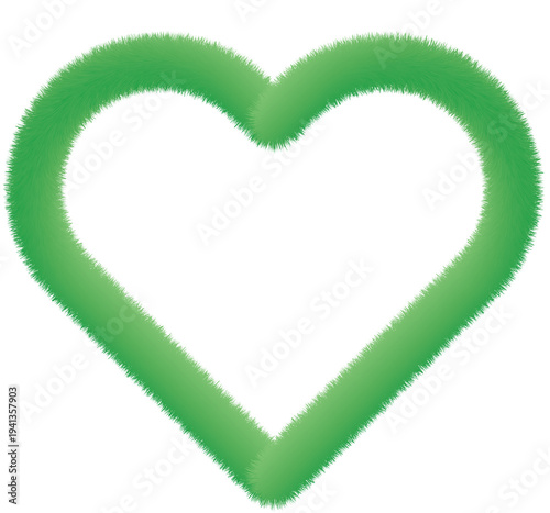 A fluffy light blue red green golden red heart shape against a stark black background