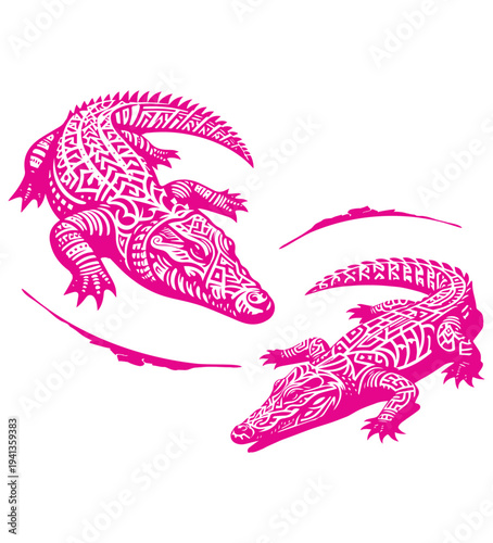 crocodile vector illustration tattoo design