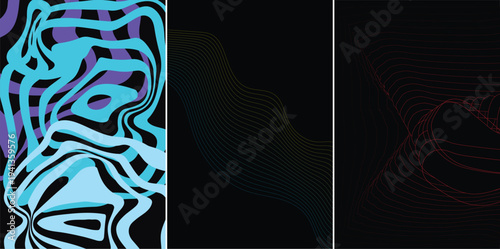 Set of 2 abstract background vector patterns