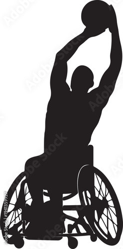 silhouette of a man on wheelchair