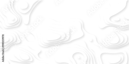 Abstract background vector Abstract wavy line 3d paper cut white background. Abstract pattern with lines. Abstract sea map geographic contour map and topographic contours map background.