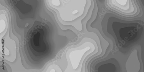 Papercut layers and paper cut topography vector art background banner texture. Abstract white paper cut background with realistic shapes. Modern vector illustration for concept design.