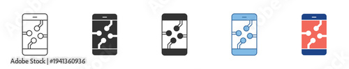 Modern Mobile Fertility Technology Icon Set Depicting Digital Sperm Analysis and Reproductive Health Solutions Accessible via Smartphone Applications for Scientific and Medical Tracking