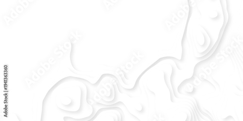 Abstract background vector Abstract wavy line 3d paper cut white background. Abstract pattern with lines. Abstract sea map geographic contour map and topographic contours map background.
