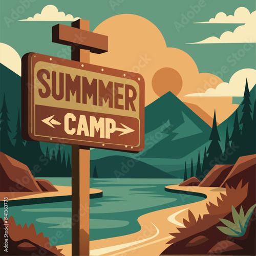 a wooden sign that says summer camp in bold bro (1)