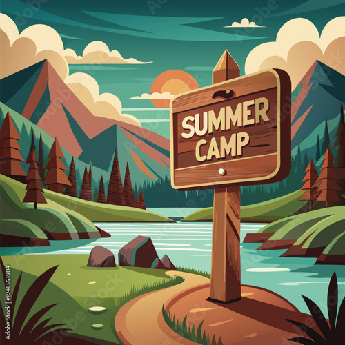 a wooden sign that says summer camp in bold bro (1)(2)