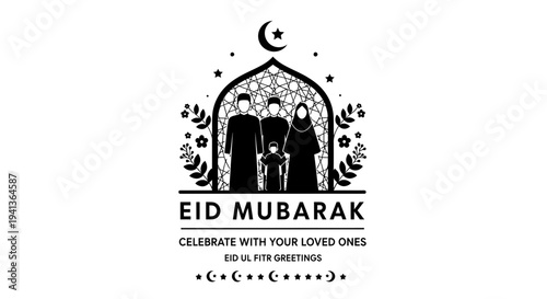 Eid Mubarak vector isolated on White Background