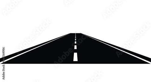 A long straight road receding into the distance with white lines