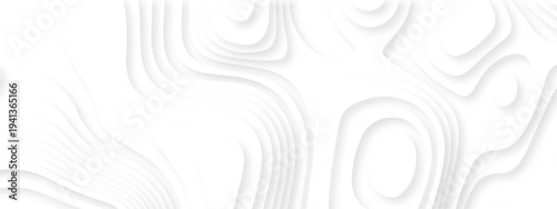 Abstract background vector Abstract wavy line 3d paper cut white background. Abstract pattern with lines. Abstract sea map geographic contour map and topographic contours map background.