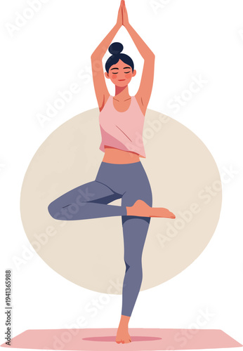 Illustrazione vettoriale di esercizi yoga e meditazione per benessere e relax