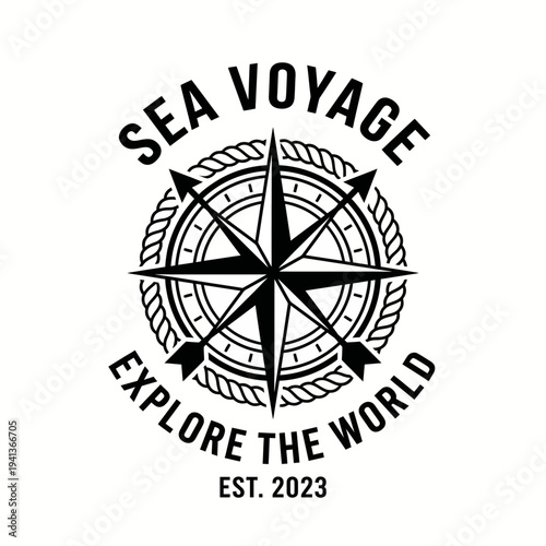 This artistic compass design symbolizes adventure and exploration on the seas. Perfect for nautical themes and representing the spirit of discovering new horizons.