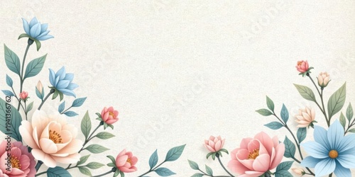 Elegant Pastel Floral Design with Delicate Blooms and Lush Greenery for a Serene and Peaceful Atmosphere