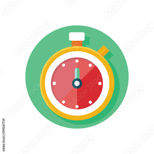 Stopwatch Flat Icon Time Management and Timer Illustration