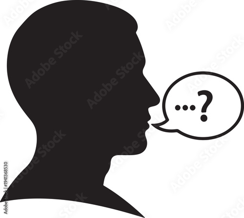 Question Speech Bubble Vector Silhouette