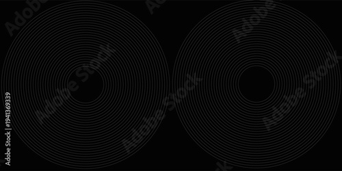 Create a bold look with a centric circle background featuring vector graphics of sound waves.