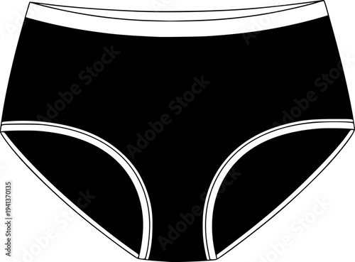 Minimalist Female Swimwear and Lingerie Icon Set - Simple Line Art Fashion Garment Vector