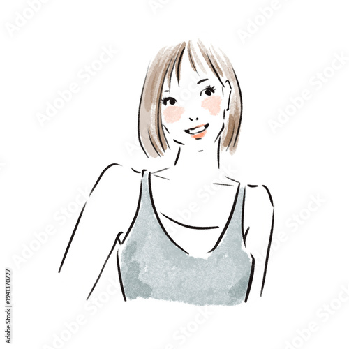 おしゃれな日本人女性広告素材