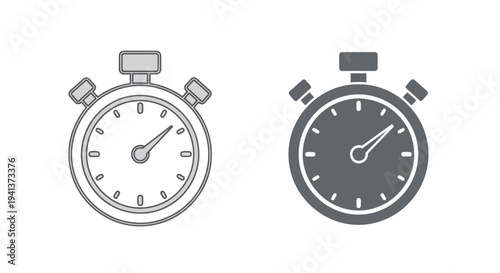 Two analog stopwatches with different face designs displayed side by side.