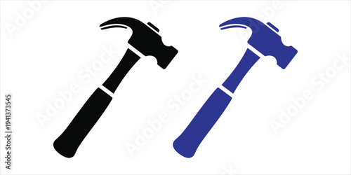  hammer icon set. hammer logo.
