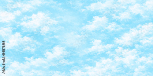 Abstract the dreamy ambiance of a perfect day, with fluffy clouds and a clear blue sky creating a sense of serenity.