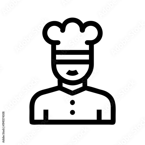 Chef with a stylish chef hat and blindfold standing confidently isolated on white background, Vector