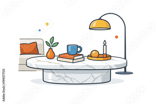 Luxury minimal interior highlighting premium materials, a subtle composition with a marble table, soft textiles, and minimal accessories communicating quality