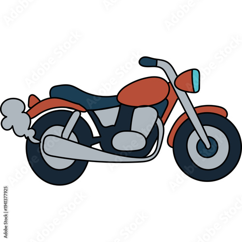 Cartoon Motorcycle Illustration