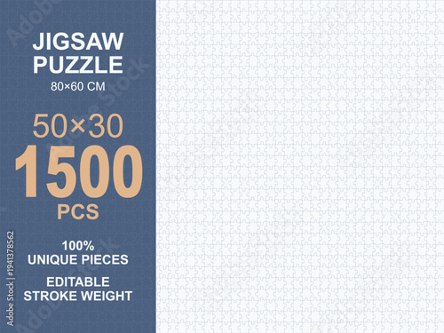 Blank Jigsaw Puzzle Template 1500 Pieces for Custom DIY Crafting and Artistic Creation