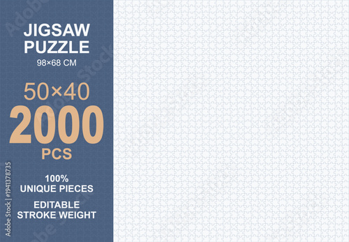 Blank Jigsaw Puzzle Template 2000 Pieces for Custom DIY Crafting and Artistic Creation