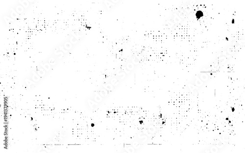 Black powder halftone dust, isolated on white background. grunge texture vector