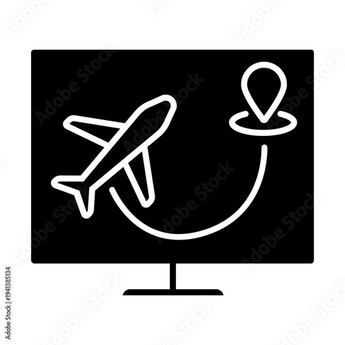 Flight route icon vector. Airplane route Illustration sign. Air navigation symbol. air route logo.