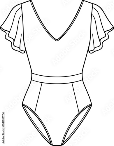 Minimalist Women's Swimwear Silhouette Set - Modern One-Piece and Beachwear Vector Icons