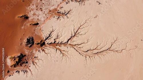 Vászonkép dry river in desert