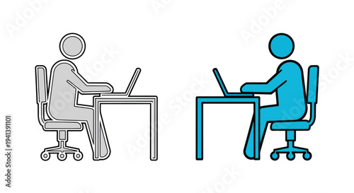 Two individuals working remotely on laptops at separate desks