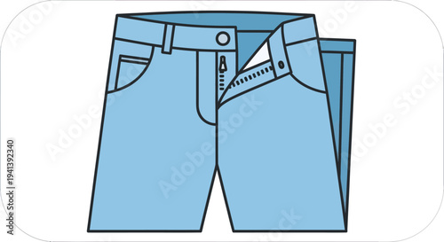 Blue Shorts Illustration Fashion Clothing Design.