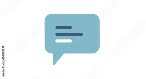 Blue Speech Bubble Icon Symbol.