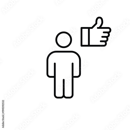 Person and like. User satisfaction, profile approved. Pixel perfect, editable stroke vector icon