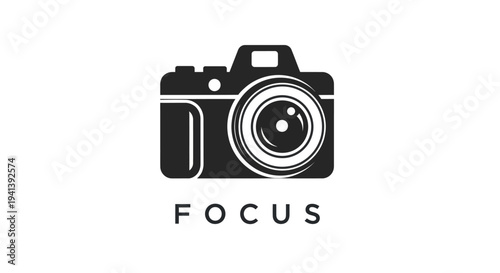 Camera Illustration with Focus Text Below.